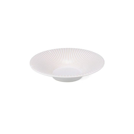 F2D | Diep bord 26/10xH5,5cm gestreept white Brass 2/box