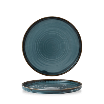 Dudson Harvest Blue bord met opstaande rand 21 cm – blauw porseleinen bord voor de horeca