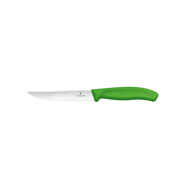 Pizza Knife Green With Wavy Edge