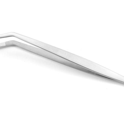 Hendi gekromde pincet 160 mm – close-up van de gebogen punten voor precies plating werk