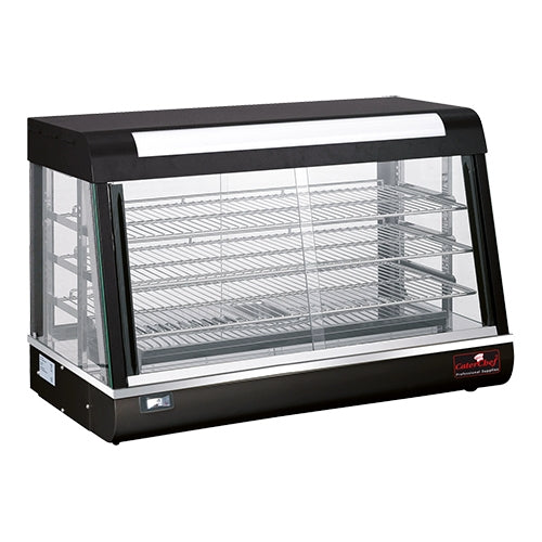 Heated Display Cabinet Black 90 cm