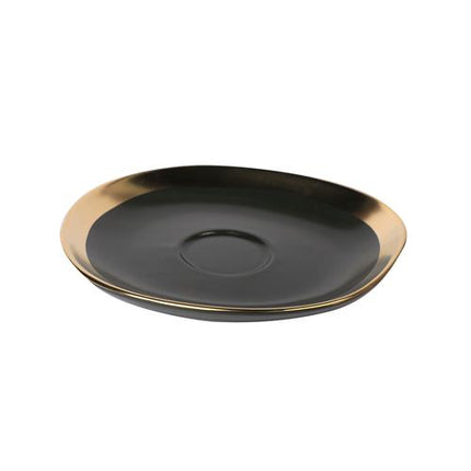 APS Dynasty schotel groen-goud 15 cm - keramische onderschotel voor thee