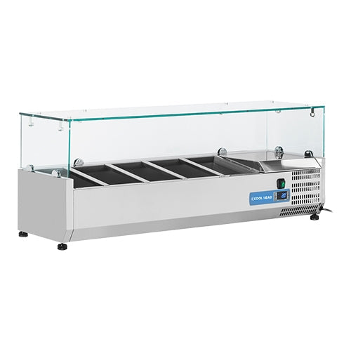 Display case 5* 1/4 GN Glass top