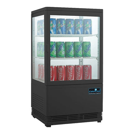 Opzetkoelvitrine Zwart 58 liter