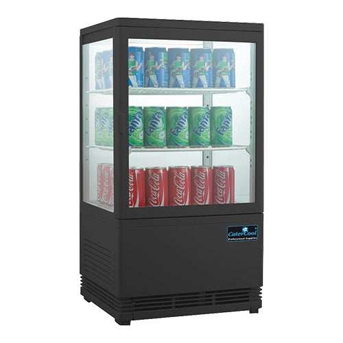 Countertop refrigerated display case Black 58 liters