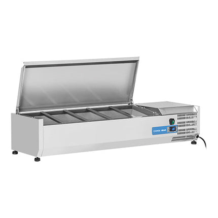 Vitrine 5* 1/4 GN RVS Deksel