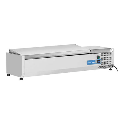 Vitrine 5* 1/4 GN RVS Deksel