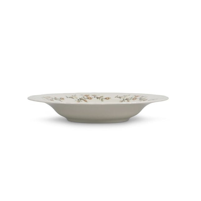 BONBISTRO | Diep bord 23,5/14xH4cm brown flower Retro 6/box