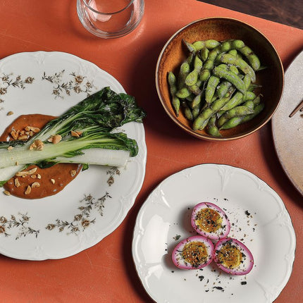 BONBISTRO | Flat plate 20.5cm with gold rim Retro 6/box