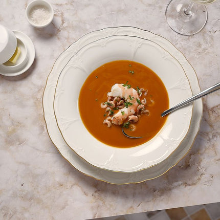 BONBISTRO | Plat bord 27cm met gouden rand Retro 6/box