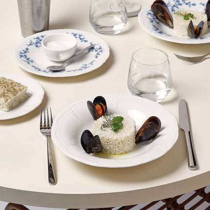 BONBISTRO | Deep plate 23.5/14xH4cm ivory Retro 6/box
