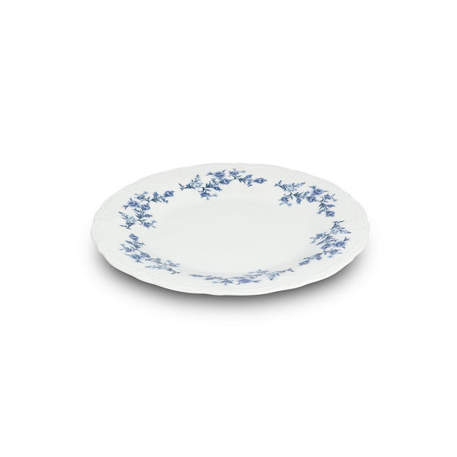 Bonbistro Plat bord 32 cm blue flower Retro – zijaanzicht porselein
