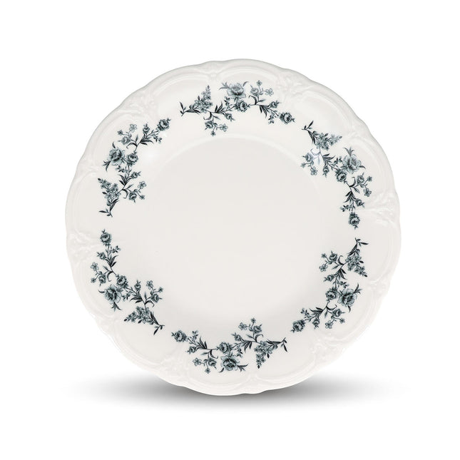 Bonbistro Plat bord 32 cm black flower Retro – porselein horecaservies
