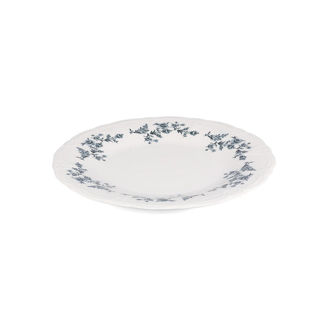 Bonbistro Plat bord 32 cm black flower Retro – zijaanzicht porselein