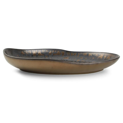 Chic | Deep plate 35x23xH5cm gold flaked Nobile 2/Box