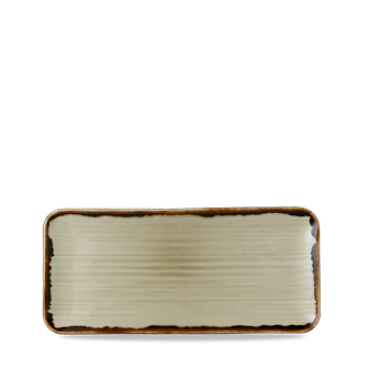 Dudson Harvest Linen organische rechthoekige serveerschaal 34,6x15,6 cm – linnen porselein voor de horeca