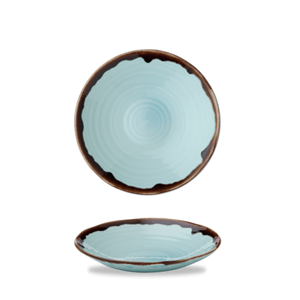 Dudson Harvest Turquoise organische coupekom 21 cm – turquoise porseleinen coupekom voor de horeca