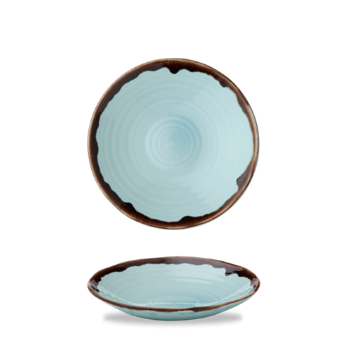 Dudson Harvest Turquoise organische coupekom 21 cm – turquoise porseleinen coupekom voor de horeca