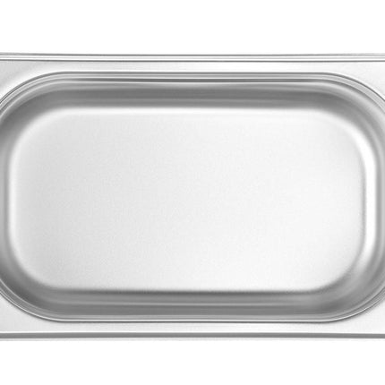 Hendi gastronormbak 1/4 100 mm – close-up van de rvs bak voor catering en restaurant