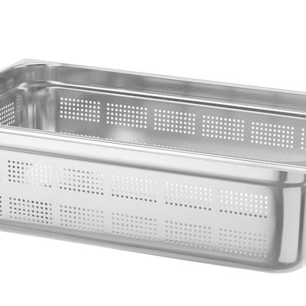 Hendi GN-bak 1/1 150 mm rvs geperforeerd – bovenaanzicht van de perforatie voor stoomovens