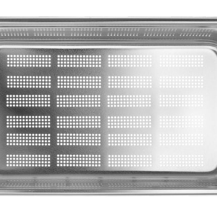 Hendi gastronormbak 1/1 150 mm geperforeerd – detail van rvs perforatie voor de grootkeuken