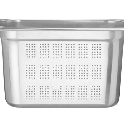 Hendi Profi Line gastronormbak 1/3 200 mm geperforeerd – zeer diepe rvs gatenbak voor stomen