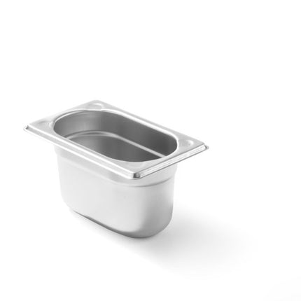 Hendi Kitchen Line gastronormbak 1/9 100 mm – kleine diepe rvs GN-bak voor sauzen en dressings