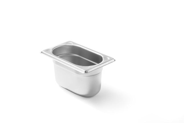 Hendi Kitchen Line gastronormbak 1/9 100 mm – kleine diepe rvs GN-bak voor sauzen en dressings