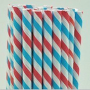 APS papieren rietjes rood-wit-blauw 8 x 255 mm - kleurrijke rietjes voor feesten
