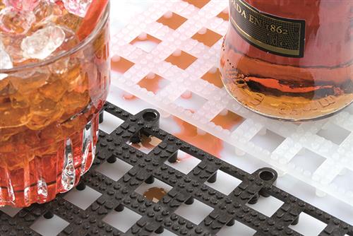 APS DriDek glazenmat zwart 30,5 x 30,5 cm - koppelbare mat voor glasopslag
