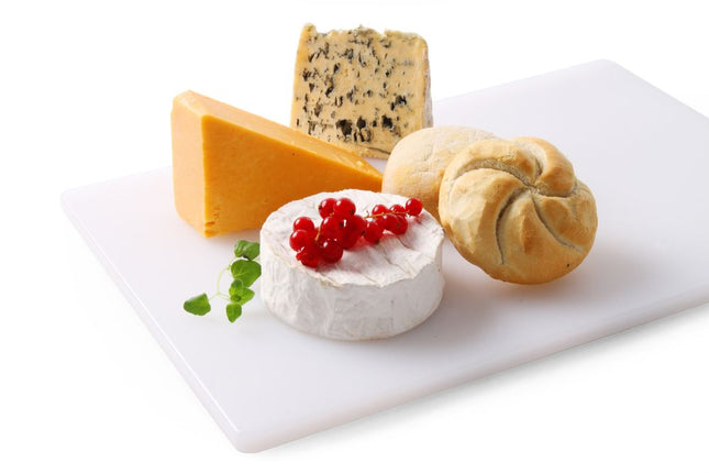 Cutting board 600x400x18 mm white cheese, bread HDPE 500 1/box