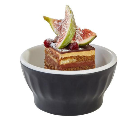 APS Halftone kom 8 x 8 cm melamine wit/zwart - schaaltje voor amuses en buffet