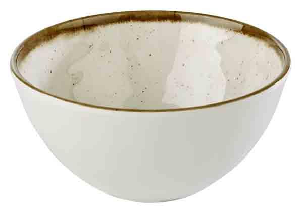 APS Stone Art kom melamine wit/bruin - onbreekbare schaal voor buffet en catering