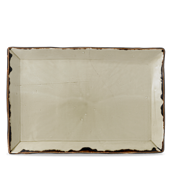 Dudson Harvest Linen rechthoekige serveerschaal 34,5x23,3 cm – linnen porselein voor restaurants