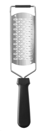 Hendi lintrasp rvs 65x135/315 mm met zwarte PP-greep – rasp voor fijne linten kaas en groente