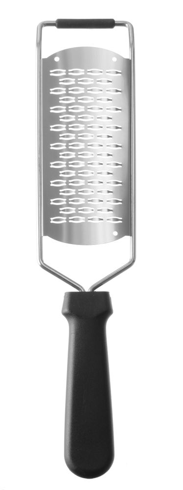 Hendi lintrasp rvs 65x135/315 mm met zwarte PP-greep – rasp voor fijne linten kaas en groente