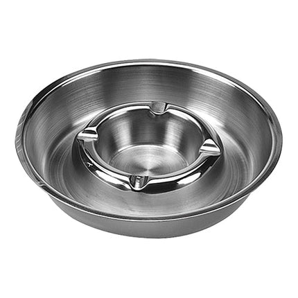 EMGA Asbak RVS 14 cm – roestvrijstalen asbak voor terras, café en horeca