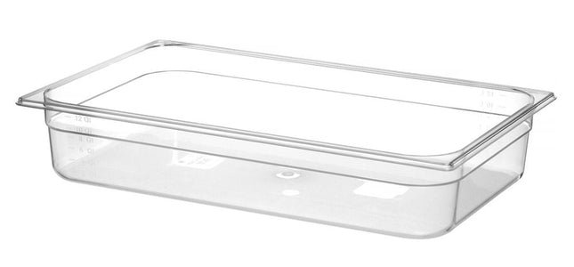 Gastronormbak 1/1 100 mmpolycarbonaat transparant 1/box