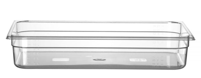 Gastronormbak 1/1 100 mmpolycarbonaat transparant 1/box