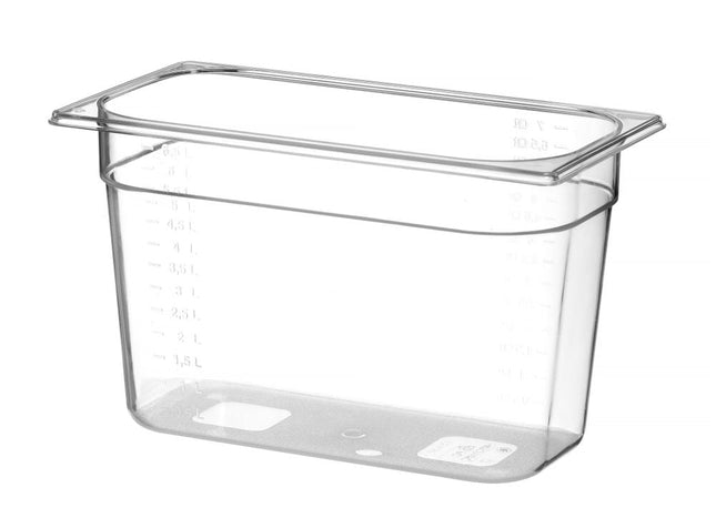 Gastronormbak 1/3 200 mmpolycarbonaat transparant 1/box
