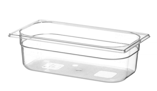 Gastronormbak 1/3 100 mmpolycarbonaat transparant 1/box