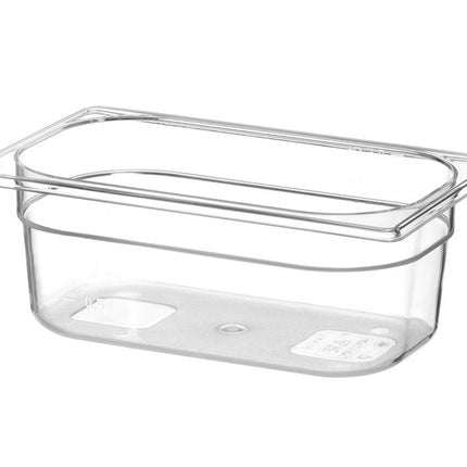 Gastronormbak 1/4 100 mmpolycarbonaat transparant 1/box