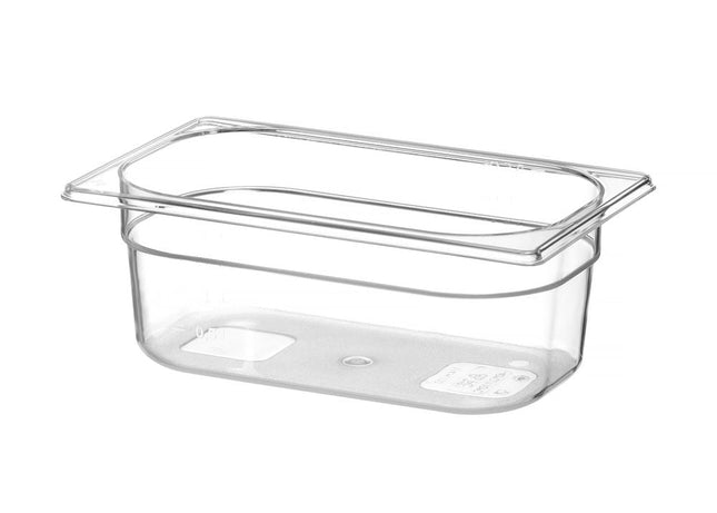 Gastronormbak 1/4 100 mmpolycarbonaat transparant 1/box