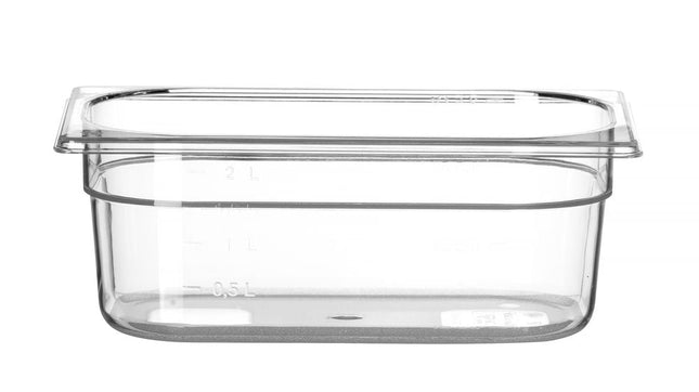 Gastronormbak 1/4 100 mmpolycarbonaat transparant 1/box