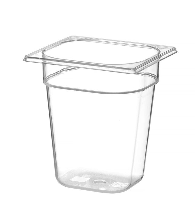 Gastronormbak 1/6 65 mmpolycarbonaat transparant 1/box