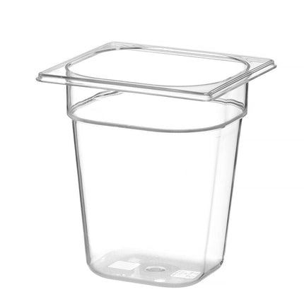 Gastronorm container 1/6 200 mm polycarbonate transparent 1/box