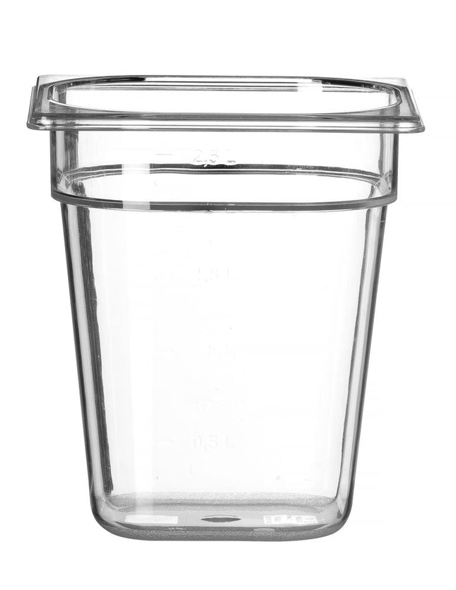 Gastronormbak 1/6 200 mmpolycarbonaat transparant 1/box