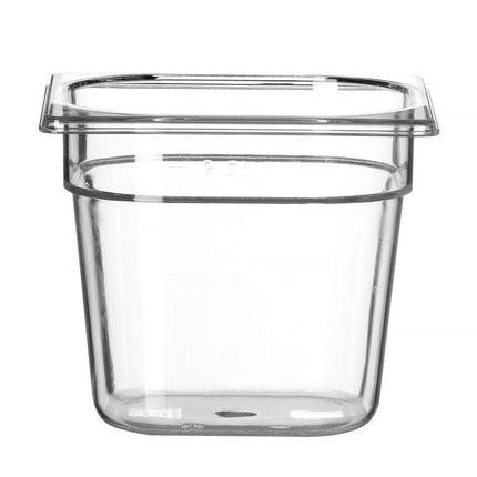 Gastronorm container 1/6 150 mm polycarbonate transparent 1/box