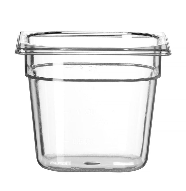 Gastronormbak 1/6 150 mmpolycarbonaat transparant 1/box