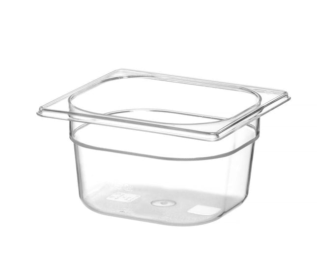 Gastronormbak 1/6 100 mmpolycarbonaat transparant 1/box